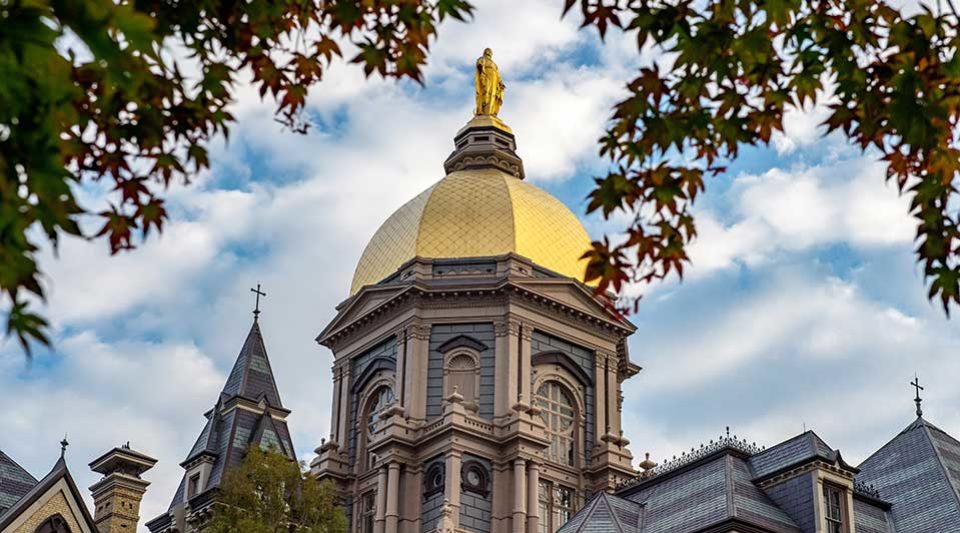 The Golden Dome atop the Main Building at sunrise