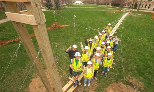 Bridging theory and practice: Engineering students build 100-foot suspension bridge on campus