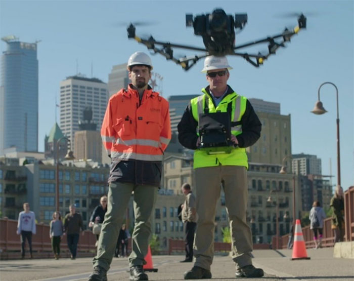 Barritt Lovelace & Mike Banasiak using an inspection drone 